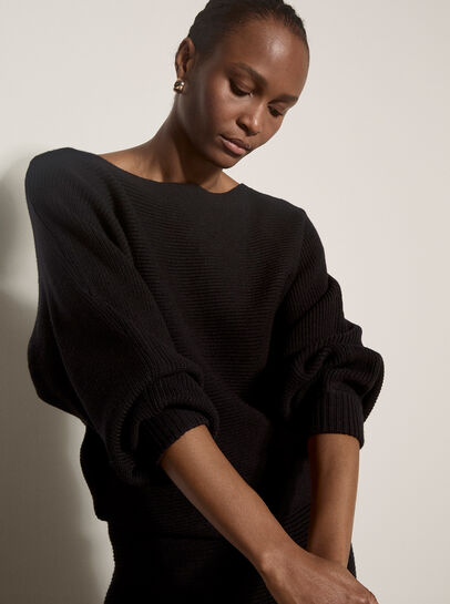 Ribbed Knit Batwing Jumper