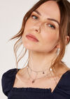 Glitter Multirow Necklace, Yellow, large