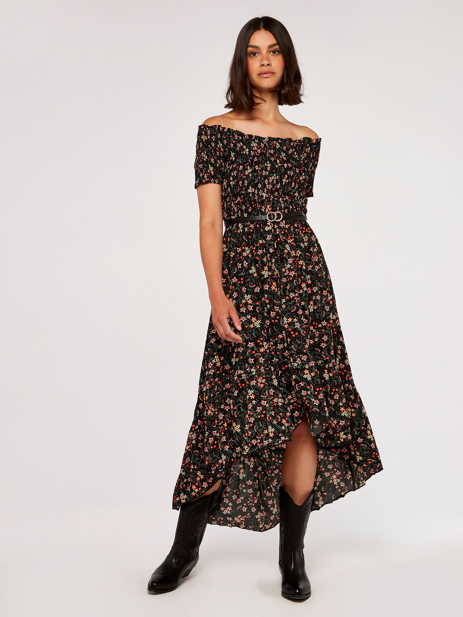 Apricot bardot top dress