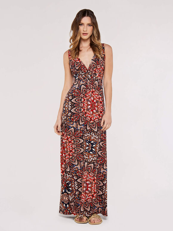 Mandala Maxi Dress, Red, large