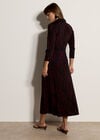 Abstract Print Wrap Maxi Dress, Burgundy, large