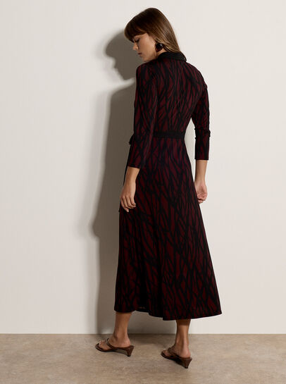 Abstract Print Wrap Maxi Dress