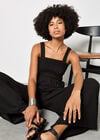 Wide-Leg Jersey Jumpsuit, Black, large