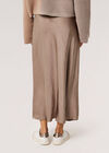 Satin Bias Midi Skirt, Grey, large