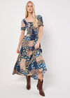 Daisy Patchwork Smocked Maxi Dress, Blue, large