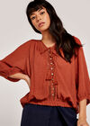 Crochet Tassel Top, Rust, large