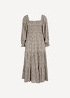 Ditsy Floral Smocked Midi Dress, Khaki, large
