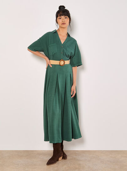 Boho Belted Midi Skirt