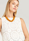 Crochet Flowers Shell Top, Cream, large