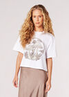 Mushroom Print Cropped T-Shirt, Cream, large