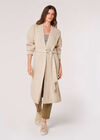 Fisherman Knit Longline  Cardigan, Stone, large