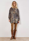 Mandala Hooded Tunic Jumper, Teal, large