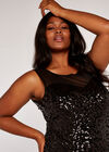 Curve Sweetheart Sequin Dress, Black, large