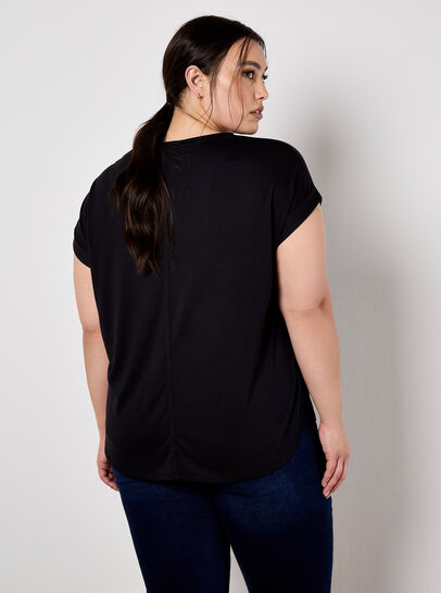 Curved Hem Jersey T-Shirt