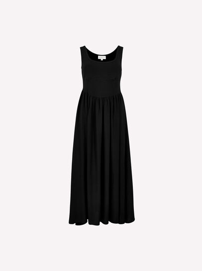 Jersey Bodice Cotton Midi Dress