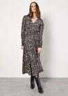 Abstract Print Tiered Midaxi Dress, Black, large