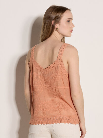 Floral Embroidery Crochet Cotton Top