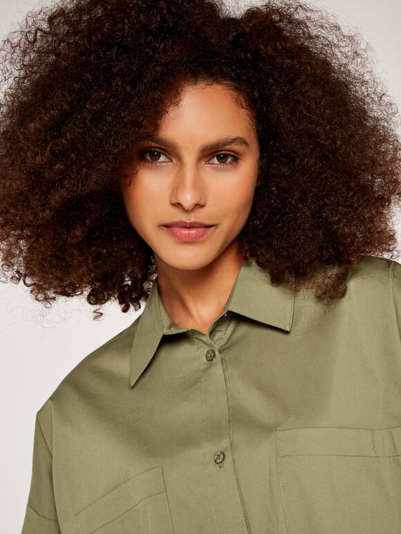 Oversized Shirt, Khaki, large