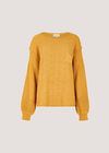 Textured Knit Oversized Jumper, Mustard, large