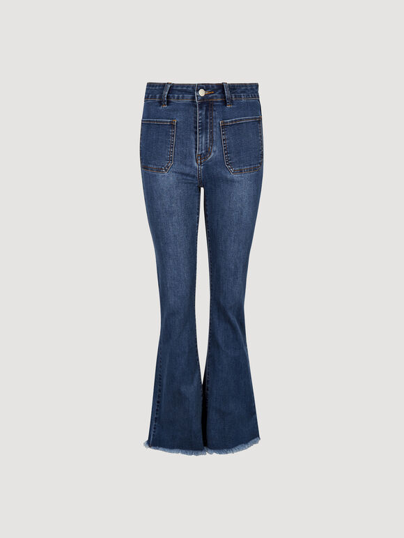 Lucia Retro High-Rise Flare Jeans, Sky Blue, large
