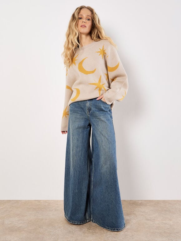 Constellation Soft Knit Jumper, Stone, large