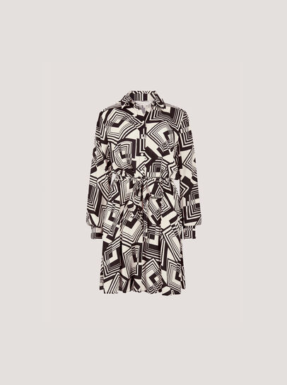 Geo Squares Shirt Mini Dress