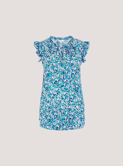 Ditsy Floral Ruffle Sleeve Top