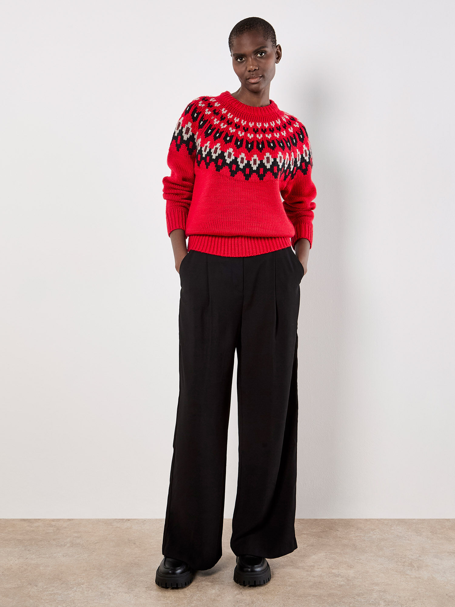 Fair Isle Chunky Knit Jumper | Apricot Clothing