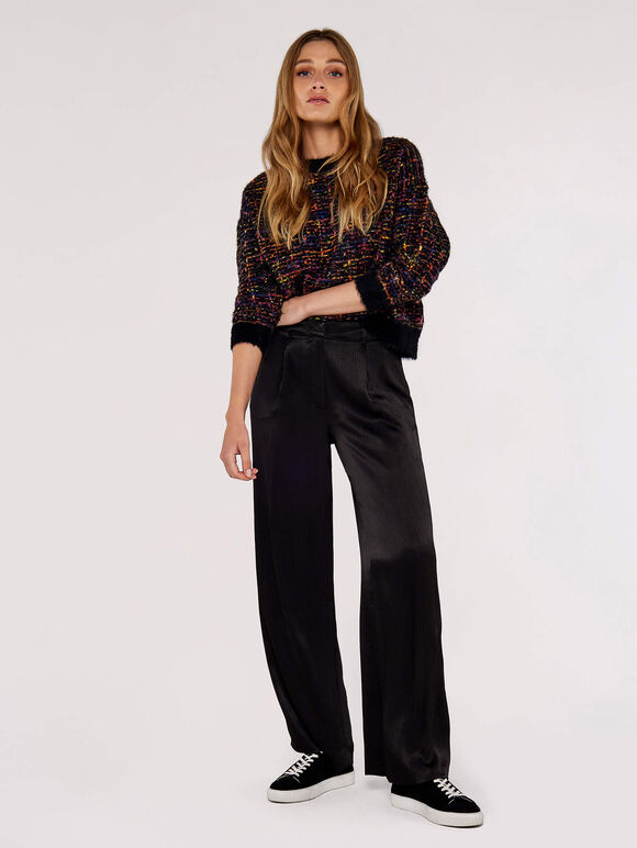 Colourful Check Jumper, Black, large