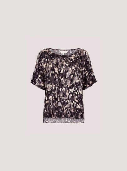 Abstract Brushstroke Woven Top