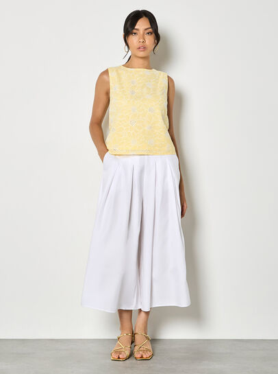 Floral Lace Embroidered Cotton Top