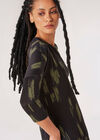 Brushstroke Knitted Longline Top, Black, large
