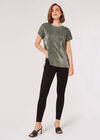 Metallic Plisse V-Back Top, Green, large