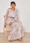 Silhouette Floral Satin Shimmer Maxi Dress, Stone, large