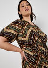 Curve Tie Dye Chevron Midi Dress, Rust, large