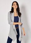 Chevron Waterfall Cardigan, Grey, large