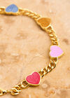24K Gold Plated Colour Heart Bracelet, Gold, large