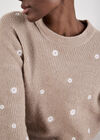 Daisy Embroidered Jumper, Stone, large