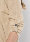 Cotton Blend Ruched Side Jumper, Stone, large