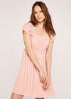 Milkmaid Mini Dress, Pink, large