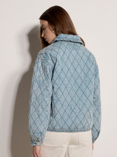 Cotton Denim Quilted Jacket