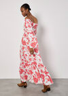 Floral Bardot Maxi Dress, Cream, large