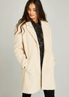 Cream Oversized Borg Fur Coat, Cream, large