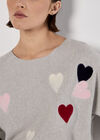 Applique Heart Batwing Jumper, Light Grey / Silver, large