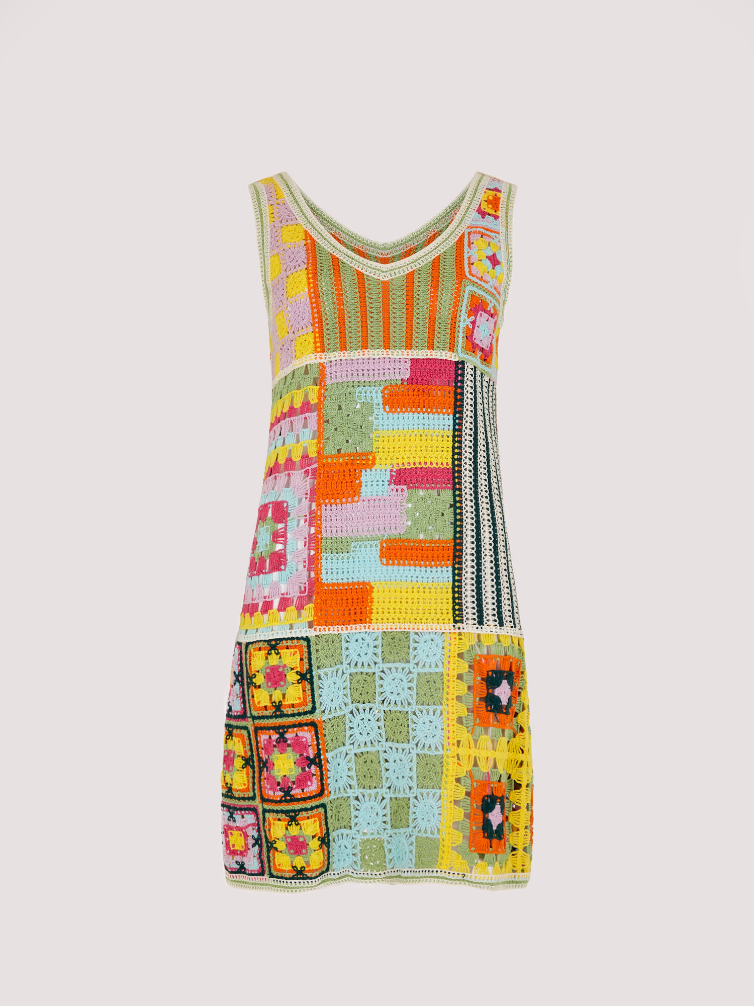 Crochet patchwork top dress