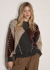 Argyle Diamond Colour Block Jumper, Dark Grey/Charcoal, large
