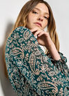 Paisley Print Chiffon Midi Dress, Green, large