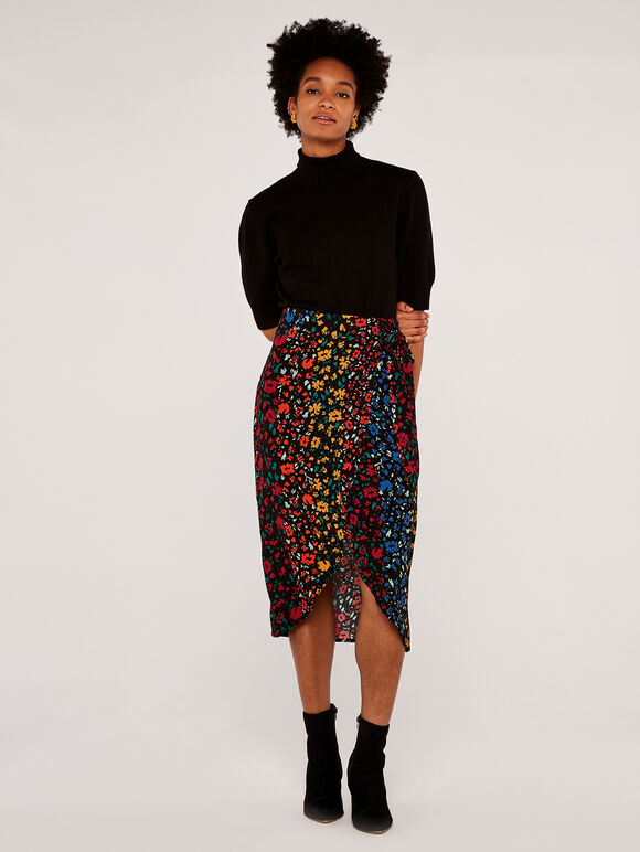 Turtle Neck Jumper, Black, large