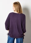 Soft Touch Drawstring Batwing Top, Purple, large