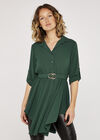Hanky Hem Belted Top, Green, large